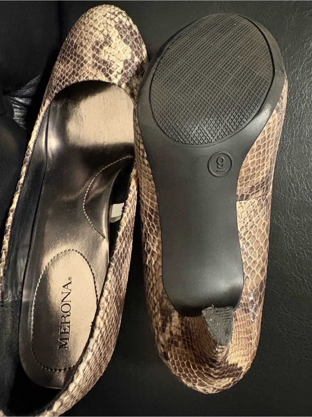 Merona Snake-Print Pumps in Brown and Tan
